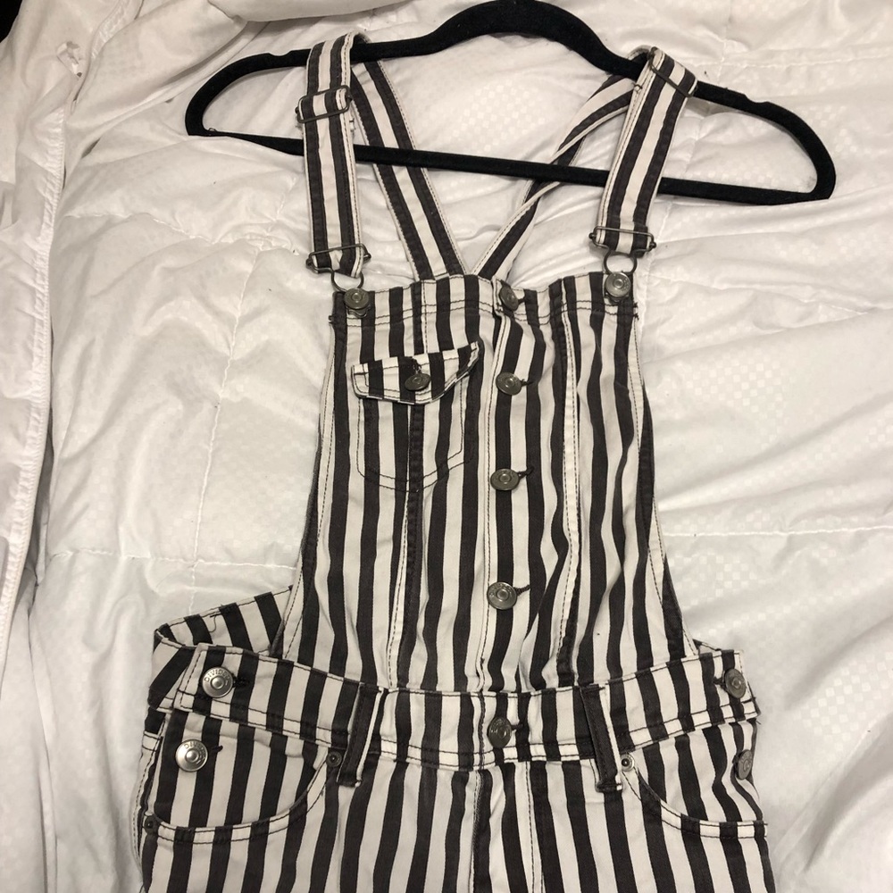 Striped overalls